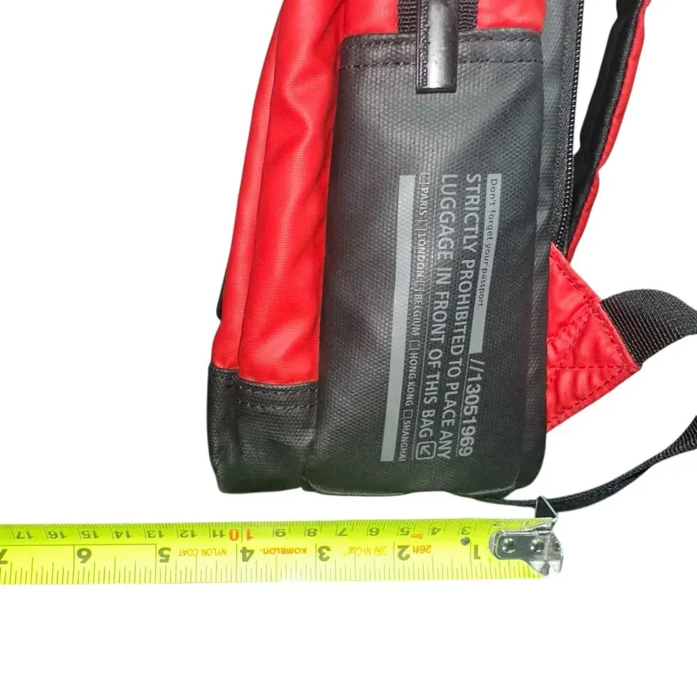 Hedgren Red Black Nylon Backpack Travel School Bag Unisex
